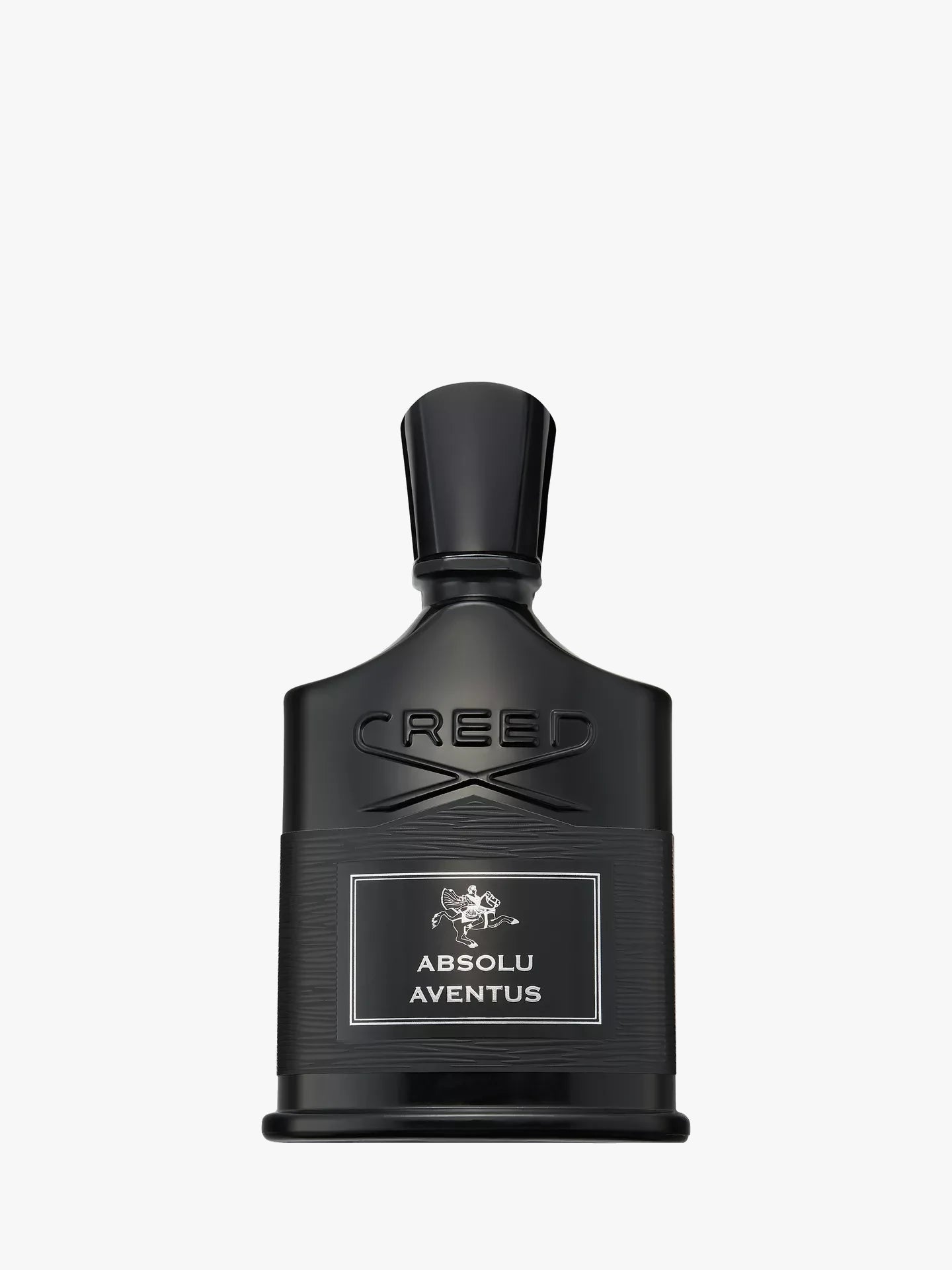 Black Creed Absolu Aventus perfume bottle on a white background