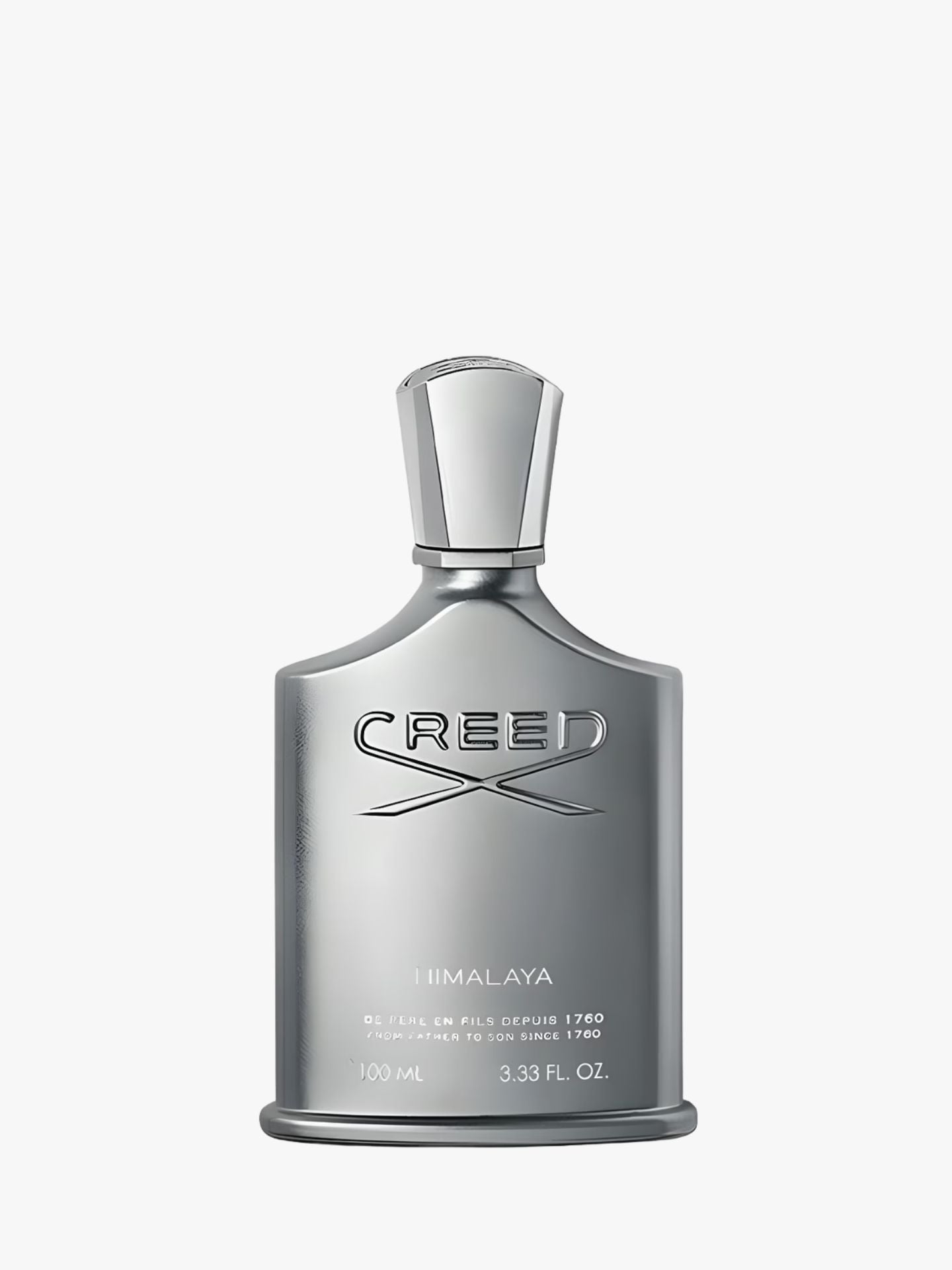 Silver Creed perfume bottle on a white background