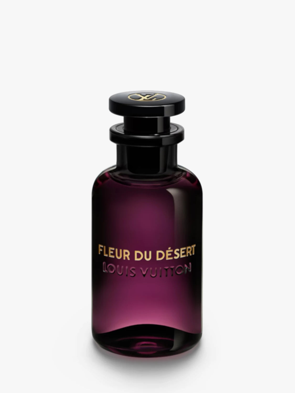 Louis Vuitton Fleur du Desert perfume bottle on a white background