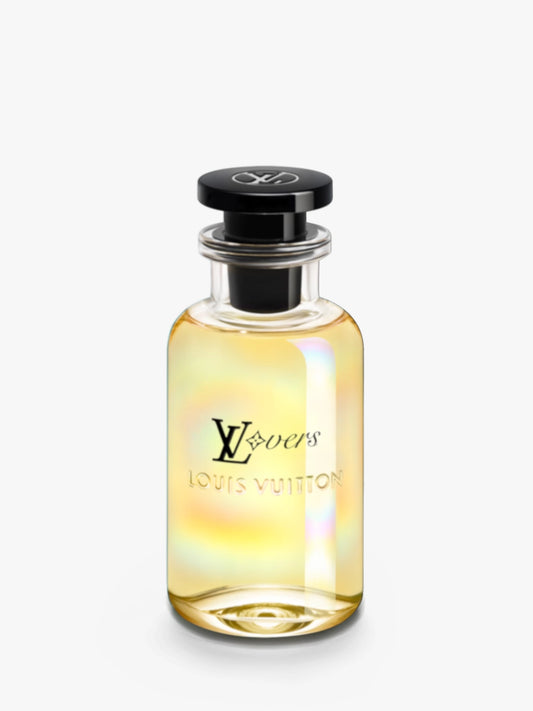 Louis Vuitton LV Lovers perfume bottle on a grey background