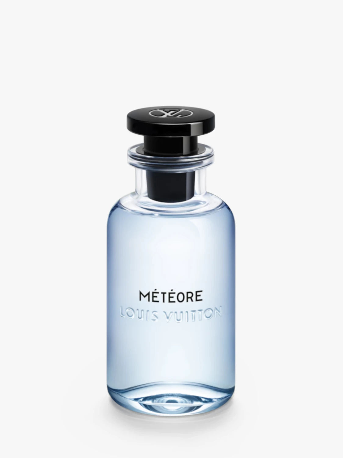 Louis Vuitton Meteore perfume bottle on a white background