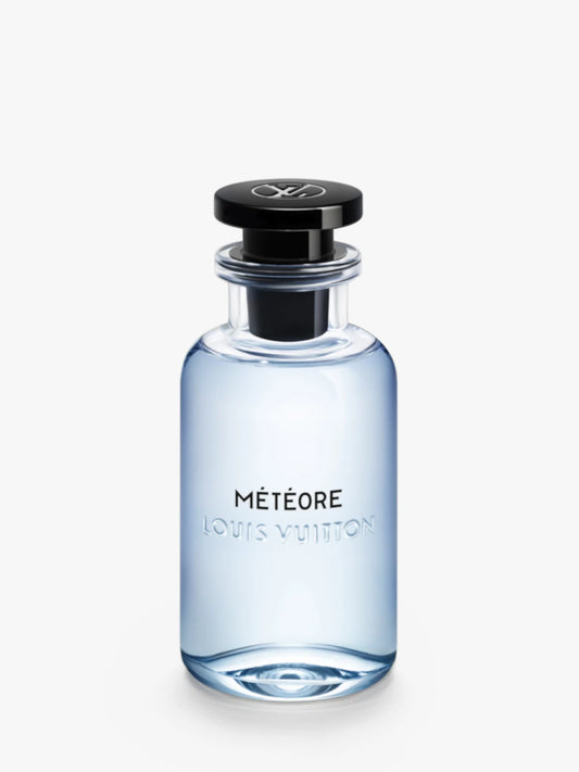 Louis Vuitton Meteore perfume bottle on a white background